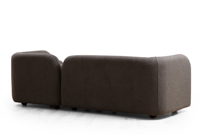 Atelier Del Sofa Sofá 3 Plazas Victoria Grey Bouclette Tela Poliéster Gris Patas Nogal 228x90x74 cm